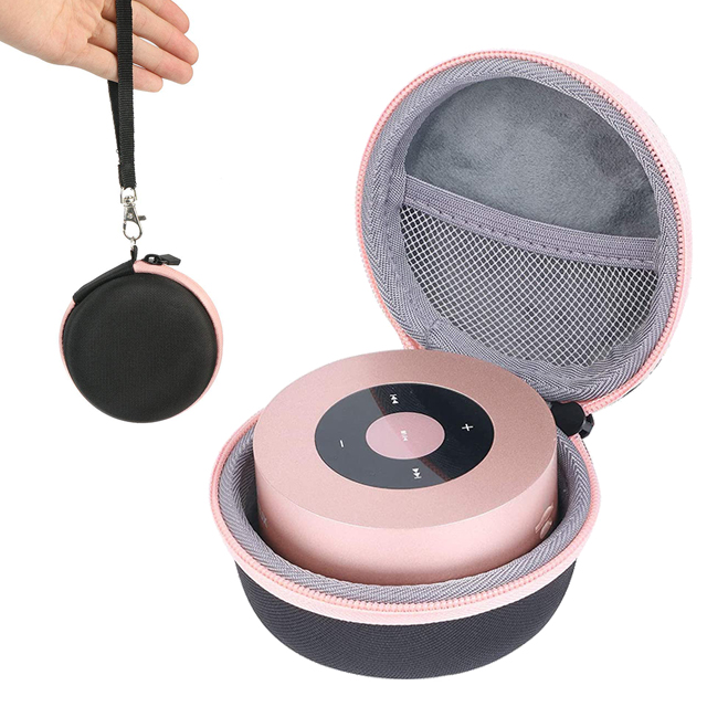 Mini Round Shockproof Carrying Eva Hard Case Speaker Travel Bag With Handle And Mesh Pocket Inside